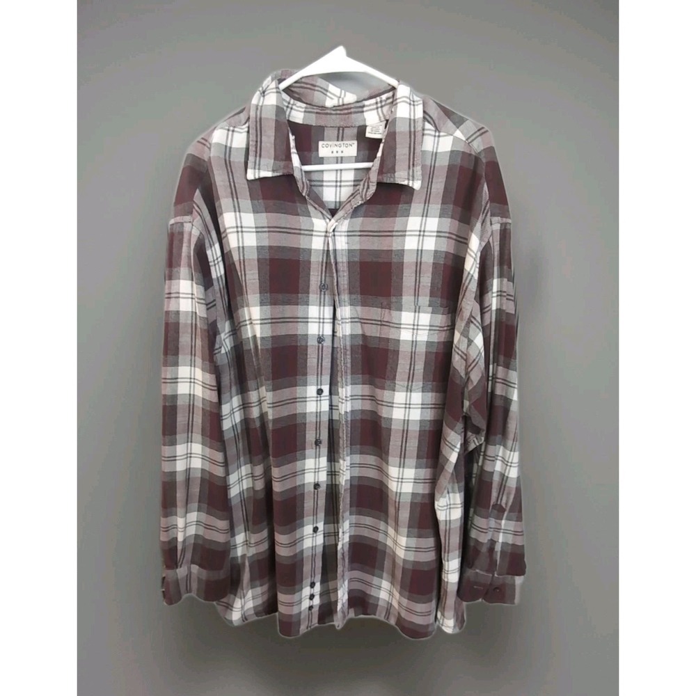 Covington Men's Sz 3XL LT Plaid‎ Multicolor Button Down Shirt